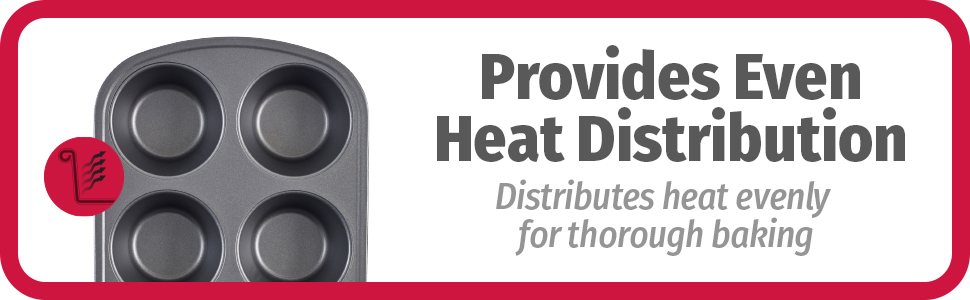 GoodCook Everyday Nonstick Steel Jumbo Texas Muffin Pan, 6-cup, Gray