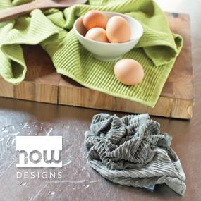 Now Designs Ripple Kitchen Dishcloth, Set of 4, White