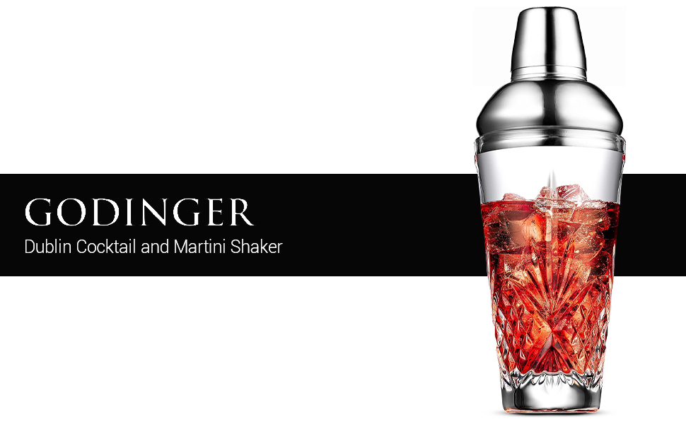 Godinger Dublin Cocktail Shaker, Martini Shaker, 17oz