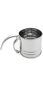 Fox Run Flour Sifter, Stainless Steel, 1-Cup, Metallic