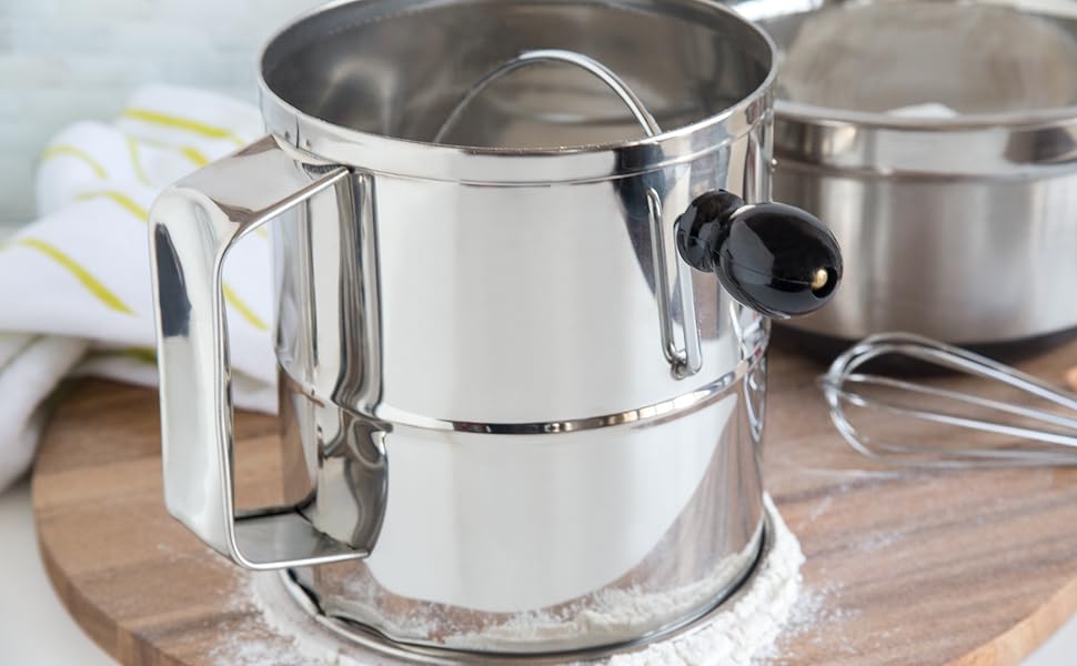 Fox Run Flour Sifter, Stainless Steel, 1-Cup, Metallic