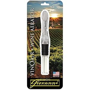 Cork Pops Clear Giovanni VinOair Wine Aerator and Non Drip Spout, 5.75