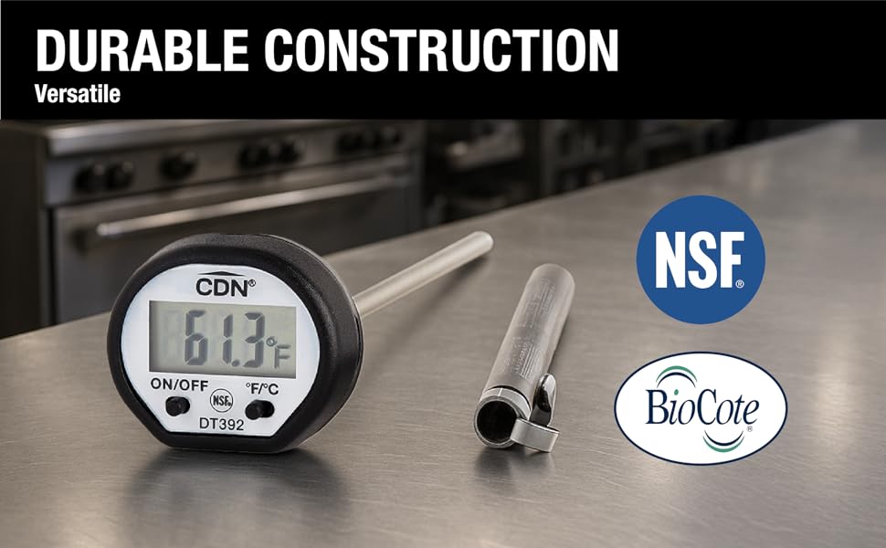 CDN Waterproof Instant Read Digital Thermometer | NSF Certified | ProAccurate® | 5