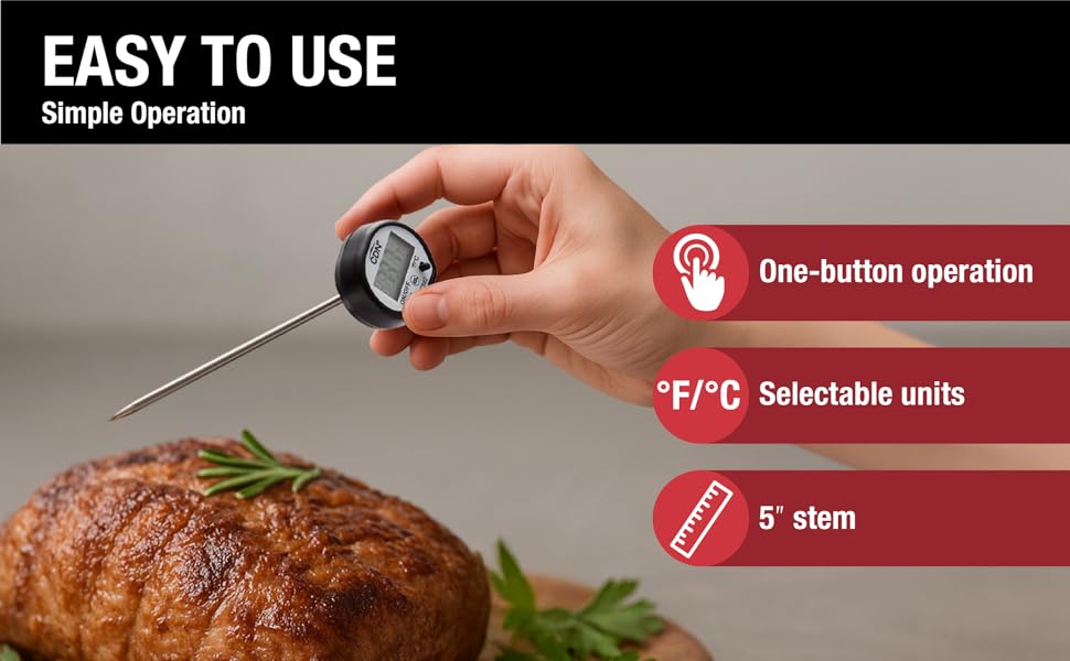 CDN Waterproof Instant Read Digital Thermometer | NSF Certified | ProAccurate® | 5