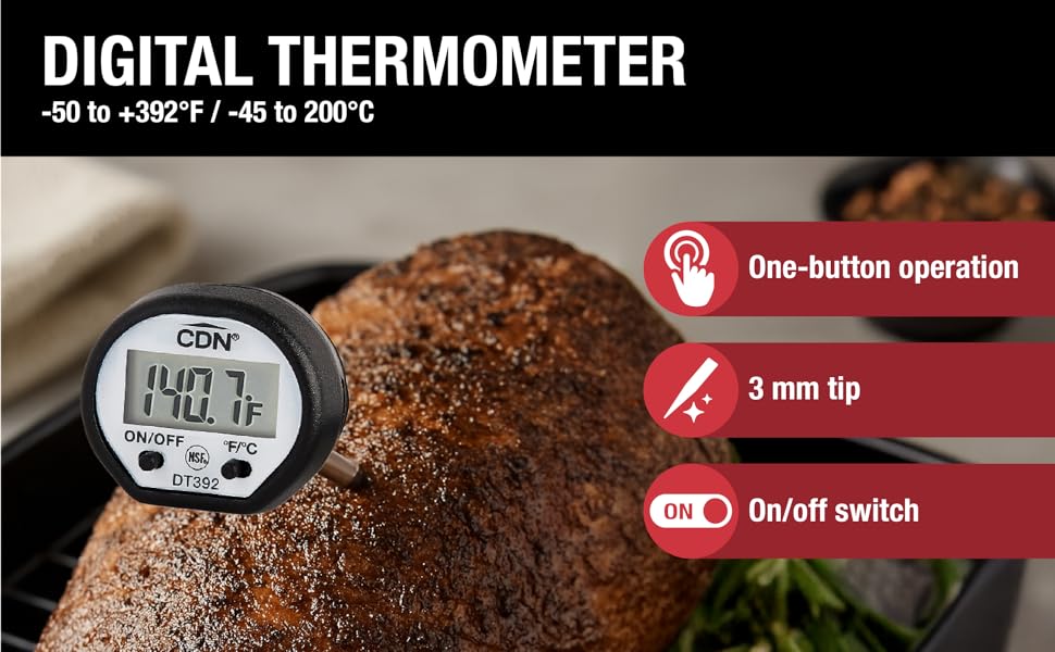 CDN Waterproof Instant Read Digital Thermometer | NSF Certified | ProAccurate® | 5