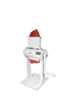 Weston Meat Tenderizer Tool & Heavy Duty Cuber, Quick and Easy Manual Operation For Cuts Up To 4.5” Wide x .75” Thick, Durable Aluminum Construction, Stainless Steel Blades, White (07-3101-W-A)
