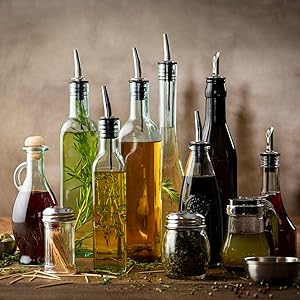 Tablecraft Free Flow Pourers, 2.5 x 1.25 Inch, 12 Count, Black