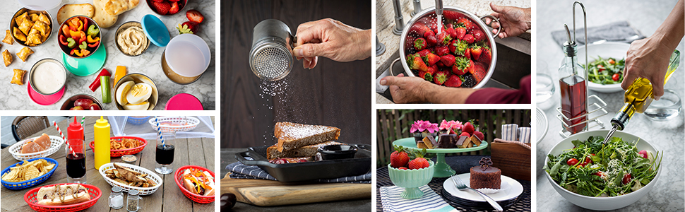 Tablecraft Free Flow Pourers, 2.5 x 1.25 Inch, 12 Count, Black