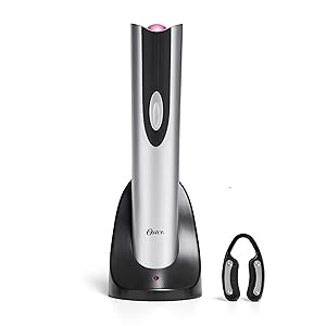 Oster Cordless Electric Wine Bottle Opener with Foil Cutter, Silver