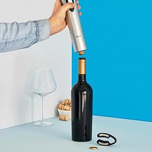 Oster Cordless Electric Wine Bottle Opener with Foil Cutter, Silver