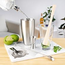 True Fountain Aerating Decanter Funnel, Red and White Wine Funnel with Mesh sediment Strainer, bar accessories, Stainless Steel, 2-Piece set