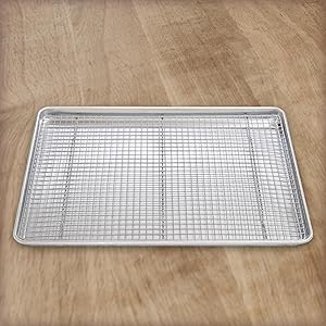 Mrs. Anderson's Baking Professional Cooling Rack, Heavy Duty Steel, Fits Half Sheet Pans, 16.5 x 11.875 x 0.625-Inches