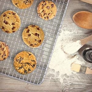 Mrs. Anderson's Baking Professional Cooling Rack, Heavy Duty Steel, Fits Half Sheet Pans, 16.5 x 11.875 x 0.625-Inches