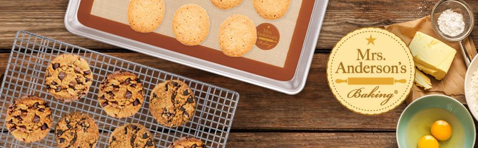 Mrs. Anderson's Baking Professional Cooling Rack, Heavy Duty Steel, Fits Half Sheet Pans, 16.5 x 11.875 x 0.625-Inches