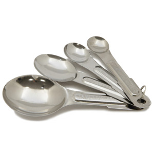 Measuring Spoons, 4 Piece Set, Stainless Steel