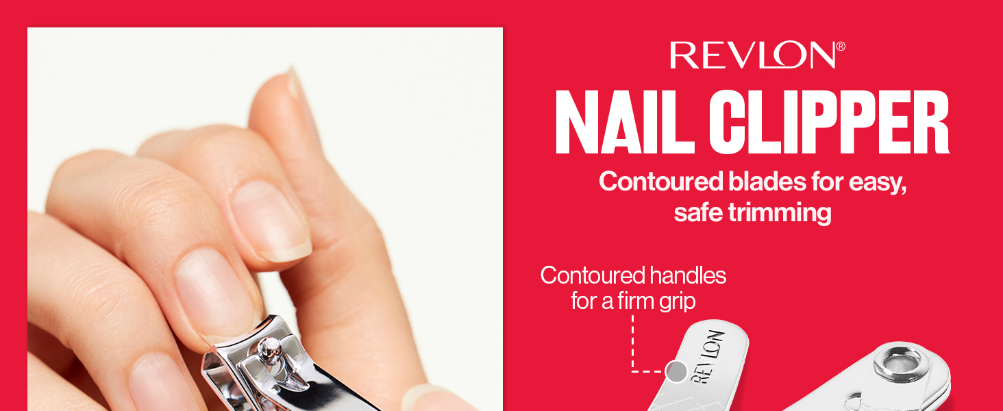 Revlon Nail Clipper With File, Manicure Care Tool With a Curved Blade for an Accurate Trimming and Grooming, Easy to Use (Pack of 1)