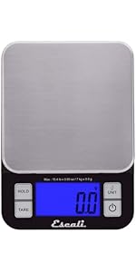 Escali Arti Digital Food Scale, Multi-Functional Kitchen Appliance, Precise Weight Measuring and Portion Control, Baking and Cooking Made Simple, Tempered Glass, Frost White