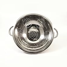 EXCELSTEEL Heavy Duty Stainless Steel Colander 5 Qt | Easy Grip Handles | Self-Draining Base | Mirror Polished | Dishwasher Safe | Pack of 1