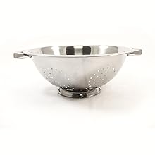 EXCELSTEEL Heavy Duty Stainless Steel Colander 5 Qt | Easy Grip Handles | Self-Draining Base | Mirror Polished | Dishwasher Safe | Pack of 1