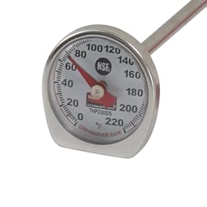 Rubbermaid Commercial Products Food/Meat Instant Read Thermometer, Pocket Size, Dishwasher Safe, Red, For Meat/Food Cooking and Grilling/Oven