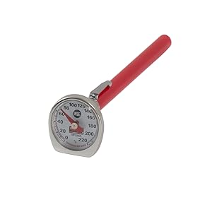 Rubbermaid Commercial Products Food/Meat Instant Read Thermometer, Pocket Size, Dishwasher Safe, Red, For Meat/Food Cooking and Grilling/Oven
