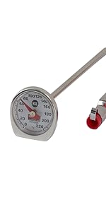 Rubbermaid Commercial Products Food/Meat Instant Read Thermometer, Pocket Size, Dishwasher Safe, Red, For Meat/Food Cooking and Grilling/Oven