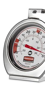 Rubbermaid Commercial Products Food/Meat Instant Read Thermometer, Pocket Size, Dishwasher Safe, Red, For Meat/Food Cooking and Grilling/Oven