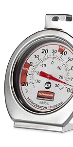 Rubbermaid Commercial Products Food/Meat Instant Read Thermometer, Pocket Size, Dishwasher Safe, Red, For Meat/Food Cooking and Grilling/Oven