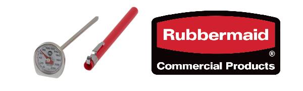 Rubbermaid Commercial Products Food/Meat Instant Read Thermometer, Pocket Size, Dishwasher Safe, Red, For Meat/Food Cooking and Grilling/Oven
