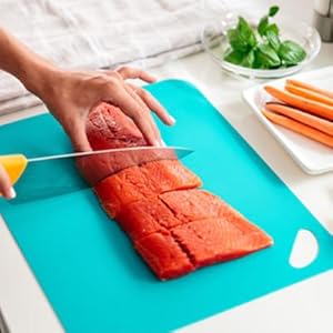 Dexas Heavy Duty Grippmat Flexible Cutting Board Set of Four, 11.5 x 14 inches, Blue, Green, Yellow and Red,6554PK