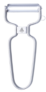 triangle Y-Peeler - 3.5 in (90 mm) - Stainless Steel Horizontal Straight Blade - Peeler for Hard-Skinned Fruits & Vegetables - Ergonomic Handle - Dishwasher Safe - Made in Germany