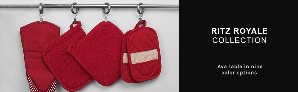 RITZ Terry Potholder & Hot Pad: Unparalleled Heat Resistant, Durable 100% Cotton – Ergonomically Designed for Optimal Grip – Easy-Care Machine Washable – 2-Pack, Paprika