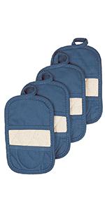 RITZ Terry Pocket Mitt & Hot Pad: Unparalleled Heat Resistant, Durable 100% Cotton – Ergonomically Designed for Optimal Grip – Easy-Care Machine Washable – 2-Pack, Federal Blue