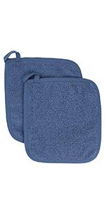 RITZ Terry Pocket Mitt & Hot Pad: Unparalleled Heat Resistant, Durable 100% Cotton – Ergonomically Designed for Optimal Grip – Easy-Care Machine Washable – 2-Pack, Federal Blue