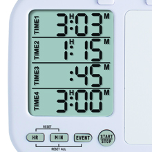 Taylor 5849 Four-Event Digital Timer with Whiteboard for School, Learning, Projects, and Kitchen Tasks, white