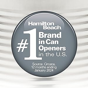Hamilton Beach Extra-Tall Electric Automatic Can Opener with Easy-Clean Detachable Cutting Lever, Cord Storage, Knife Sharpener, Brushed Stainless Steel (76700)
