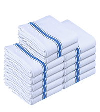 Utopia Towels Kitchen Bar Mops, Pack of 12, 16 by 19 Inches, 100% Cotton Super Absorbent White Towels, Multi-Purpose Cleaning Towels for Home and Kitchen Bars