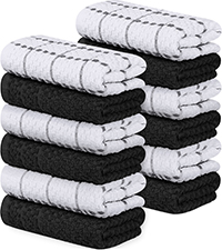 Utopia Towels Kitchen Bar Mops, Pack of 12, 16 by 19 Inches, 100% Cotton Super Absorbent White Towels, Multi-Purpose Cleaning Towels for Home and Kitchen Bars