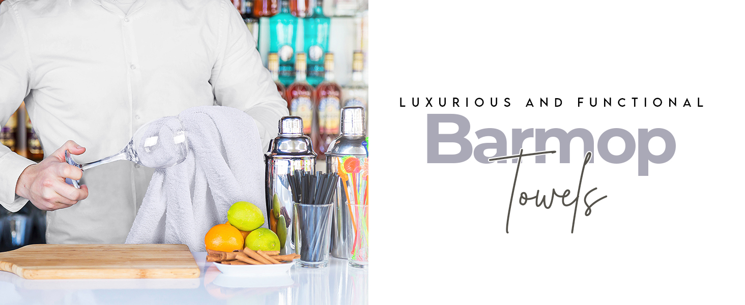 Utopia Towels Kitchen Bar Mops, Pack of 12, 16 by 19 Inches, 100% Cotton Super Absorbent White Towels, Multi-Purpose Cleaning Towels for Home and Kitchen Bars