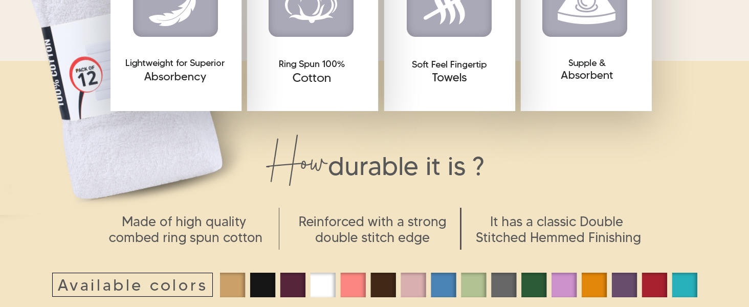 Utopia Towels Kitchen Bar Mops, Pack of 12, 16 by 19 Inches, 100% Cotton Super Absorbent White Towels, Multi-Purpose Cleaning Towels for Home and Kitchen Bars