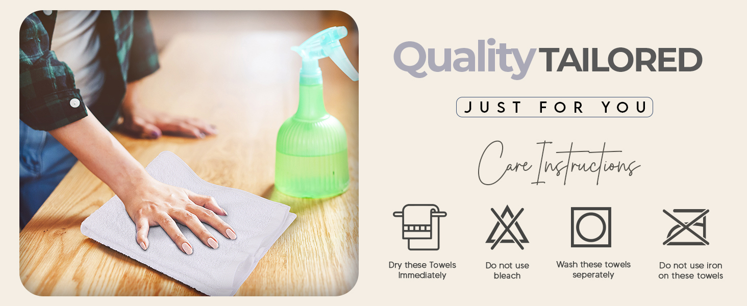 Utopia Towels Kitchen Bar Mops, Pack of 12, 16 by 19 Inches, 100% Cotton Super Absorbent White Towels, Multi-Purpose Cleaning Towels for Home and Kitchen Bars