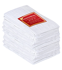 Utopia Towels Kitchen Bar Mops, Pack of 12, 16 by 19 Inches, 100% Cotton Super Absorbent White Towels, Multi-Purpose Cleaning Towels for Home and Kitchen Bars