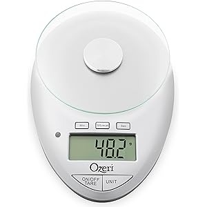 Ozeri Pro II Digital Kitchen Scale with Removable Glass Platform and Countdown Kitchen Timer (1 g to 12 lbs Capacity)