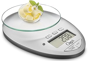 Ozeri Pro II Digital Kitchen Scale with Removable Glass Platform and Countdown Kitchen Timer (1 g to 12 lbs Capacity)