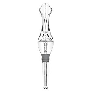 Host Tilt Variable Wine Aerator Pourer, Preserve Wine, Bottle Sealer, Wine Stopper, Drip Free Pourer, Aerating Wine Cork Spout, BPA-Free Plastic, Stand Included, Clear