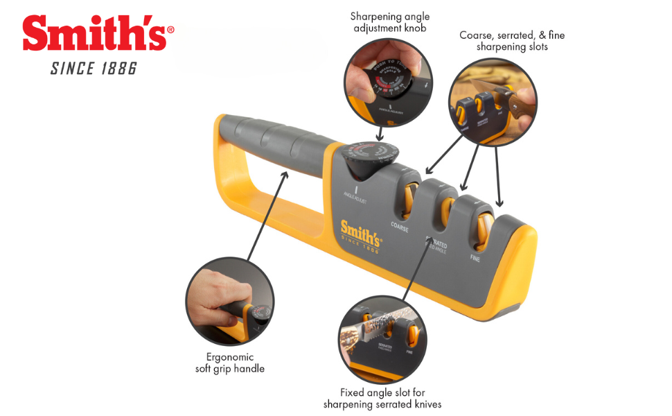 Smiths Adjustable Manual Knife Sharpener Gray/Yellow S-50264