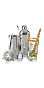 Libbey Mixologist 9-Piece Cocktail Set, Clear, 20 oz (80787)