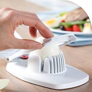 ZYLISS Egg Slicer - Non Slip, Egg Cutter and Wedger with Built in Shell Piercer
