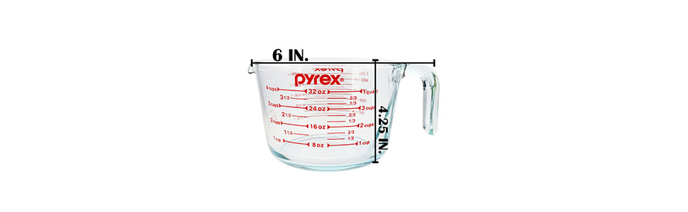 Pyrex 5301485 4 Cup Glass Measuring Cup - Made in USA