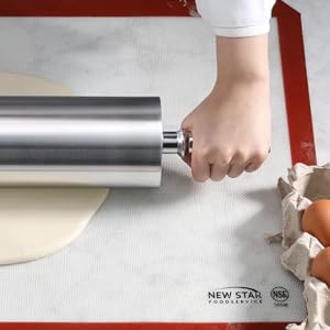 New Star Foodservice Extra Heavy Duty Restaurant Aluminum Rolling Pin, 18